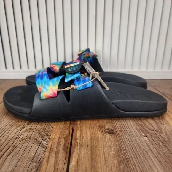 Chaco Chillos Slides Sandals Mens Sz 12 Black Tie Dye Hippie Beach Sun JCH108033 - Picture 3 of 12
